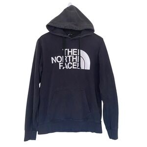 The North Face Half Dome Men Pullover Hoodie Small Black Graphic Logo Sweatshirt